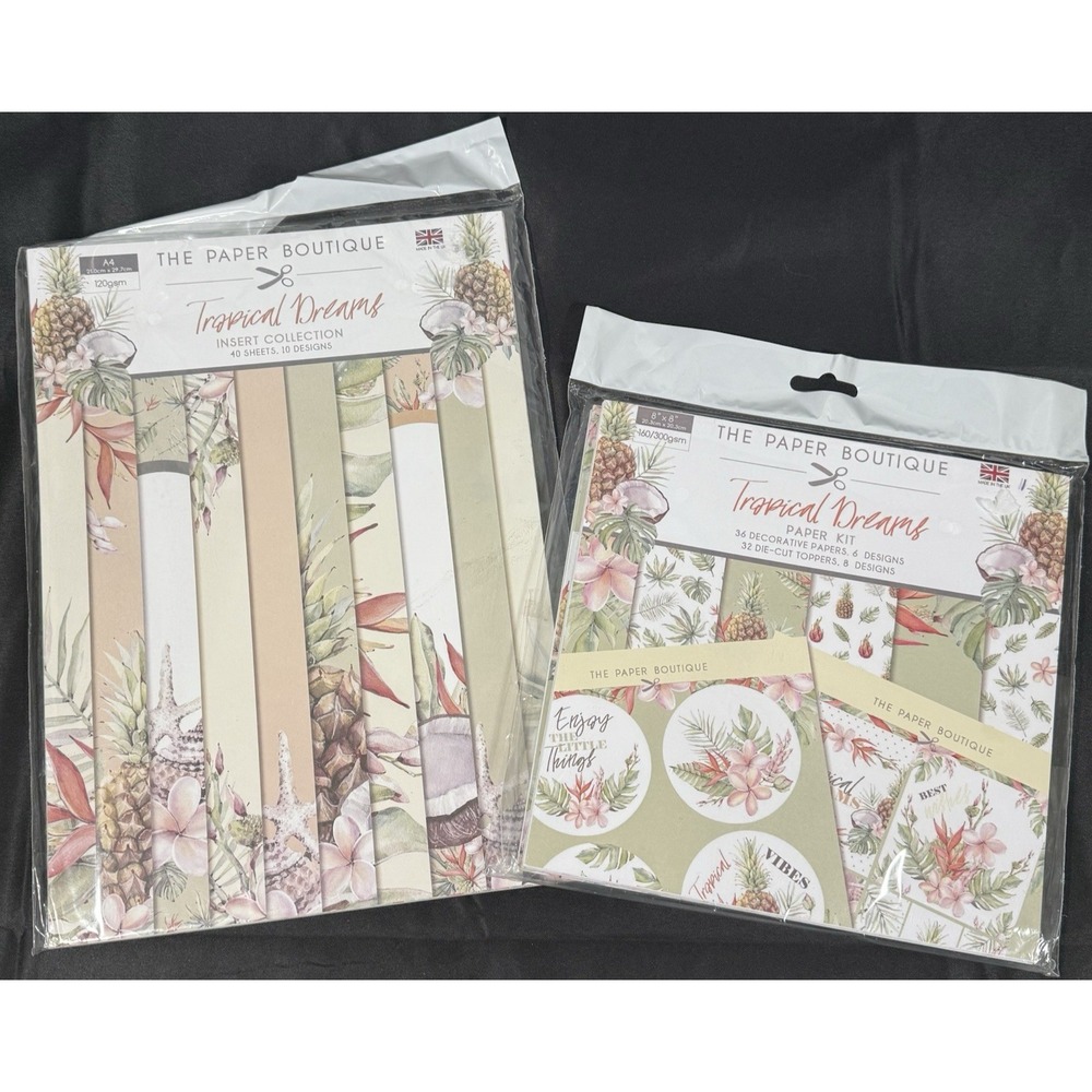 The Paper Boutique Tropical Dreams Paper Kit & Inserts Set Mixed Green Floral